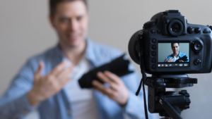 Man Filming Video Content